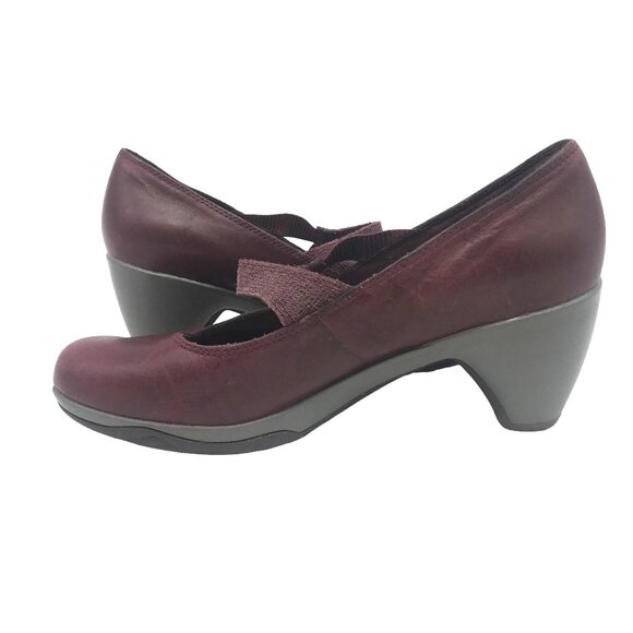 Merrell Mary Jane Heel Women 8 Burgundy Leather Worn 1X - Picture 5 of 10